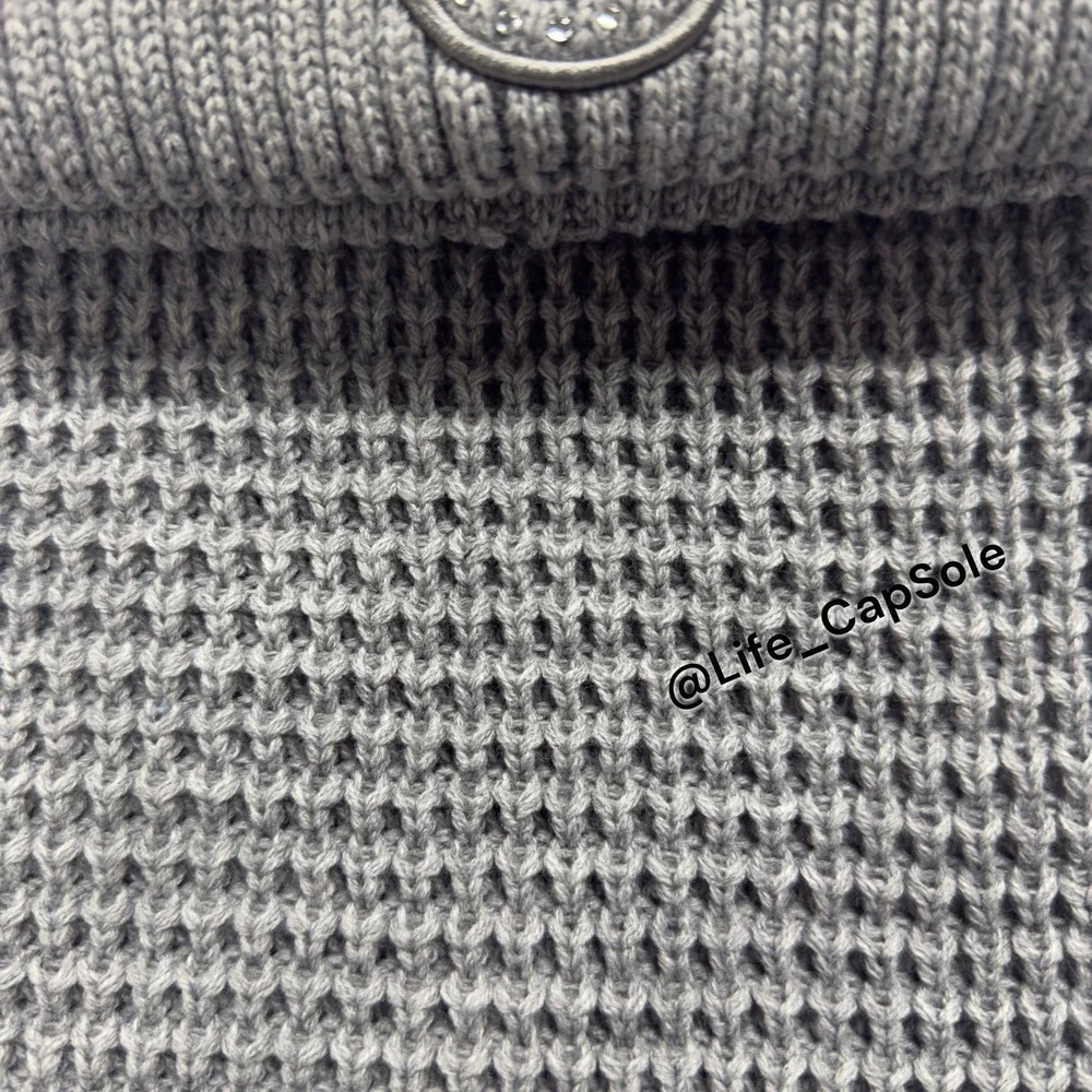 True‎ Religion Hat Scarf Set Grey Silver One Size Warm Glitter Gem Knitted NEW